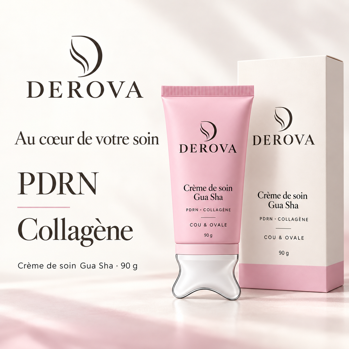 DEROVA — Crème cou & ovale avec embout gua sha