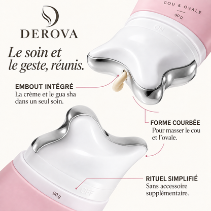DEROVA — Crème cou & ovale avec embout gua sha