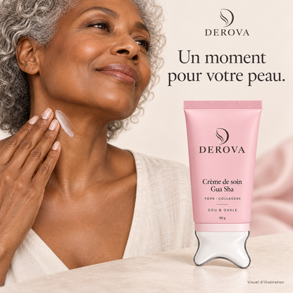 DEROVA — Crème cou & ovale avec embout gua sha